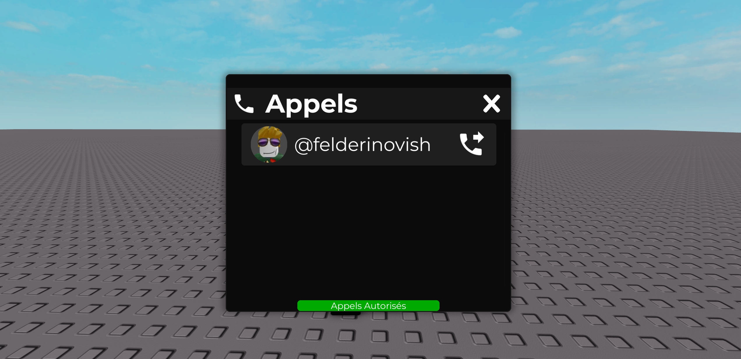 Menu d'Appel
